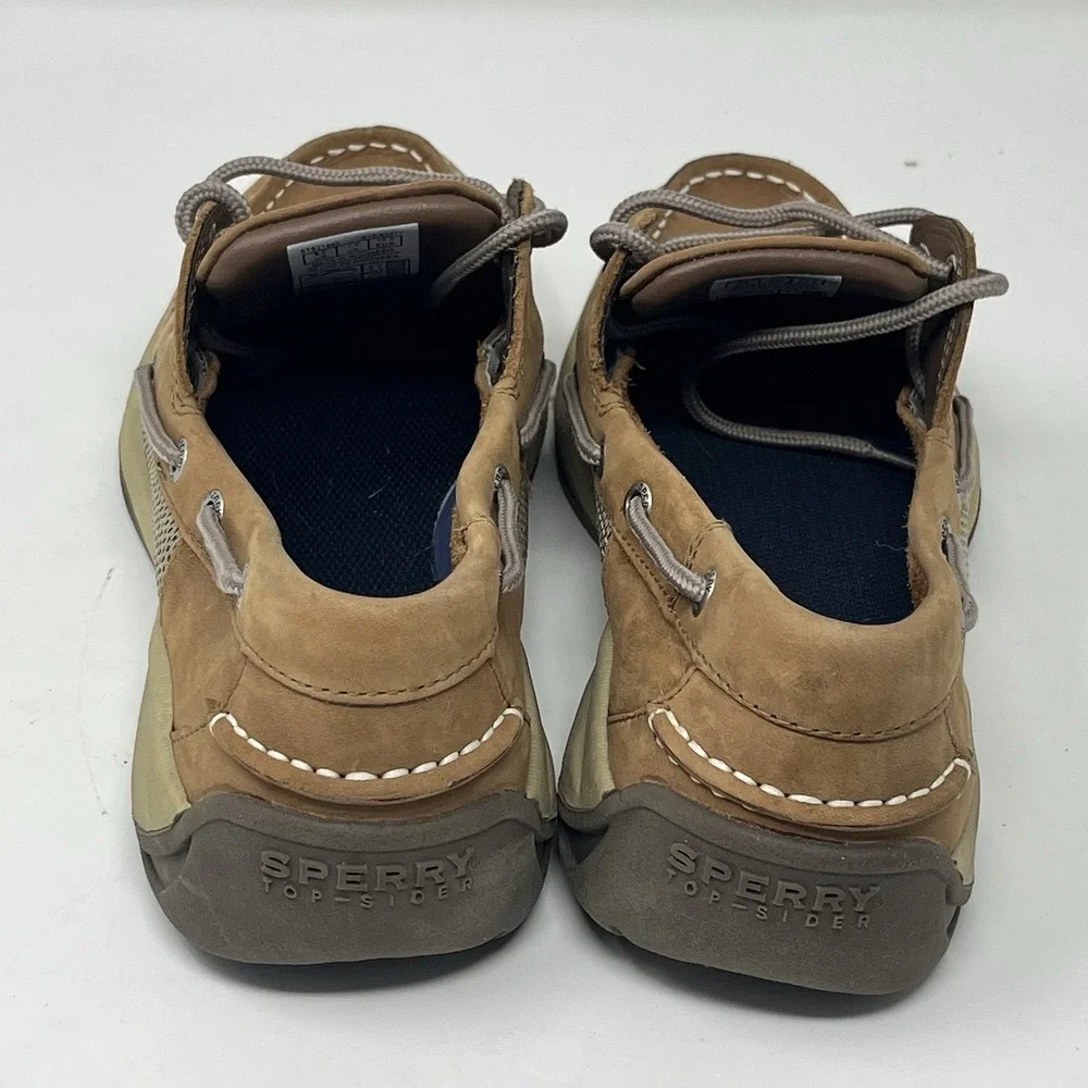 Sperry Top-Sider Men's‎ Sahara Boat Shoes Size 8M- Brown Leather 2 Eyelids